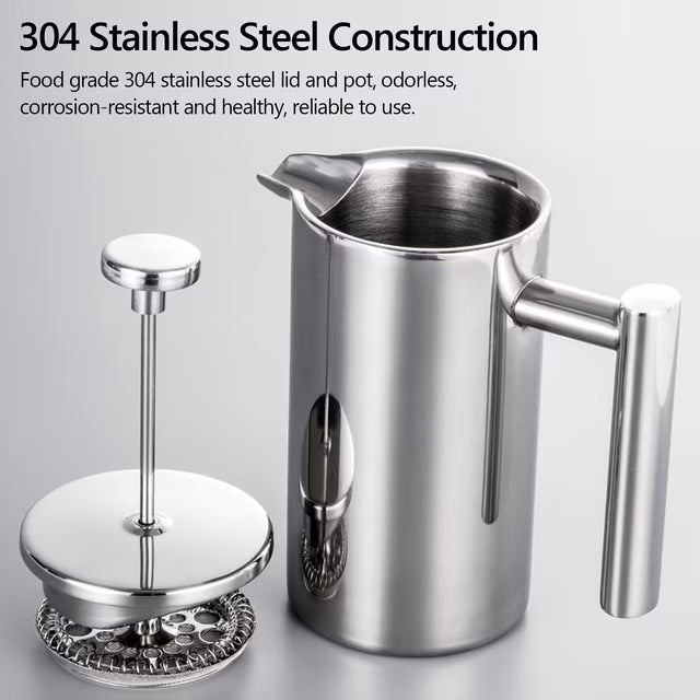French Press Coffee, 350ml 800ml 1000ml French Press Coffee Maker Stainless Steel Double Walled Insulated Coffee Maker Pot, Dishwasher Safe Coffee Pot