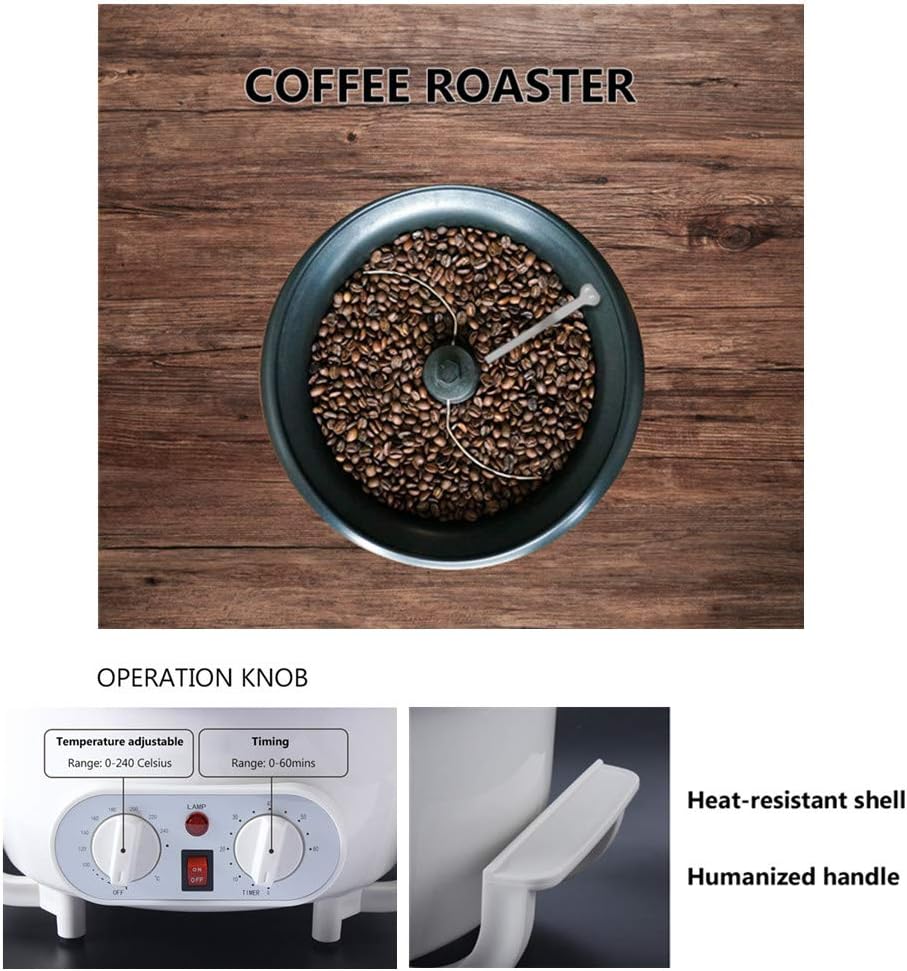Electric Coffee Bean Roaster Machine for Home Use Large-capacity 750g/1.65lbs Household Grains Beans Peanuts Nuts Coffee Beans Baking Machine TIME (220V)