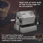 Commercial Electric Coffee Roaster 800g,Drum with Thermometer,3.4l Stainless Steel 360° Even Heat for Beans & Nuts
