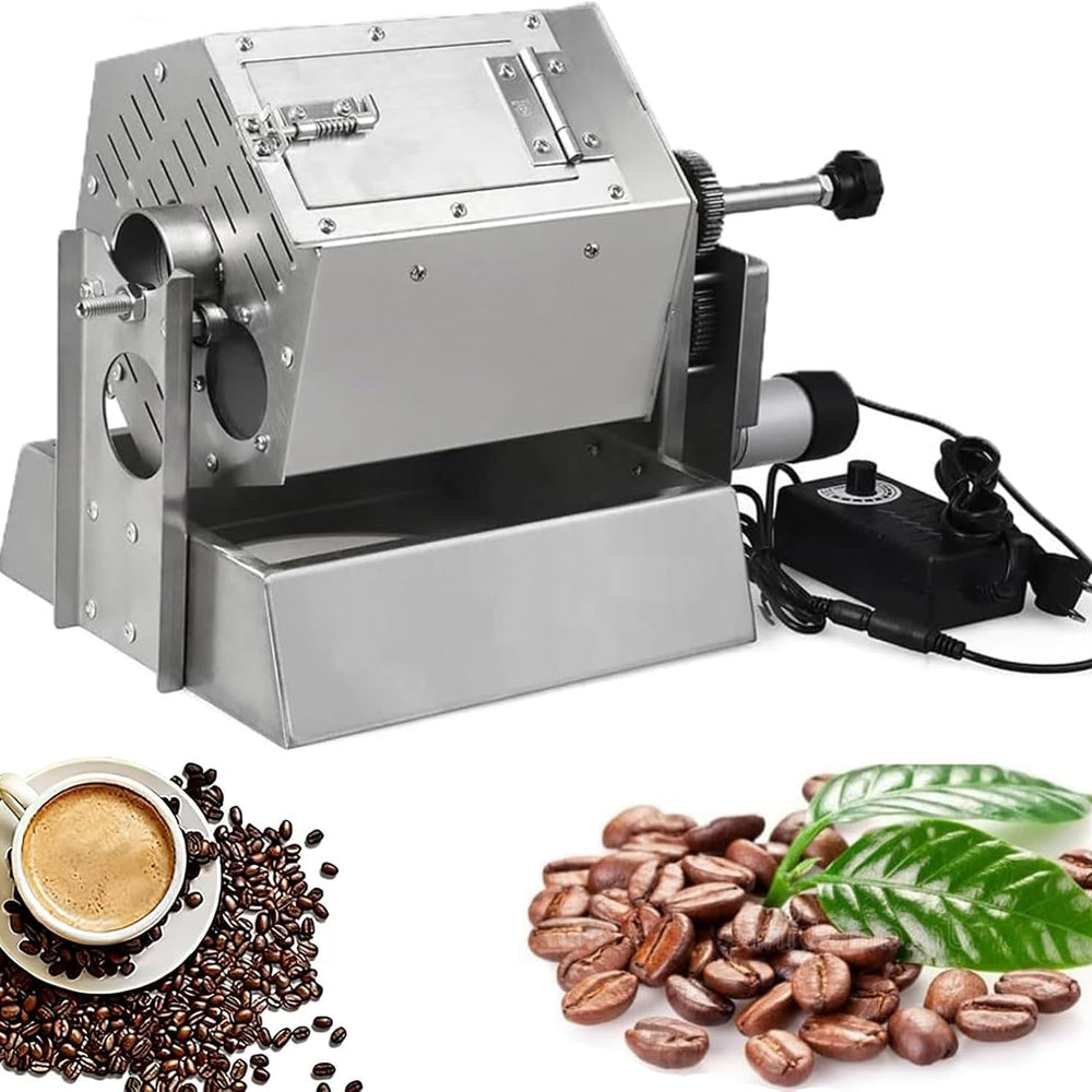 Commercial Electric Coffee Roaster 800g,Drum with Thermometer,3.4l Stainless Steel 360° Even Heat for Beans & Nuts