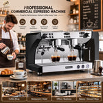 Commercial Espresso Coffee Machine 2 Group Dual Boiler with Imported Rotary Pump for Cafe Coffee Shop Restaurant
