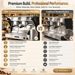 Commercial Espresso Coffee Machine 2 Group Dual Boiler with Imported Rotary Pump for Cafe Coffee Shop Restaurant