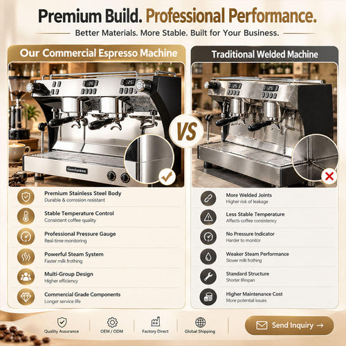 Commercial Espresso Coffee Machine 2 Group Dual Boiler with Imported Rotary Pump for Cafe Coffee Shop Restaurant