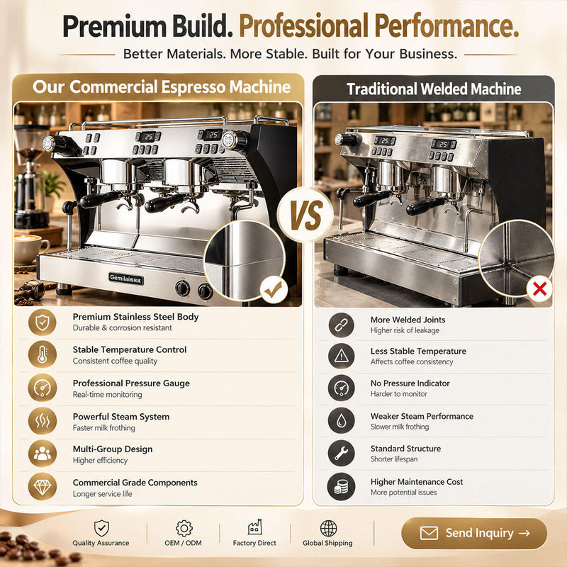 Commercial Espresso Coffee Machine 2 Group Dual Boiler with Imported Rotary Pump for Cafe Coffee Shop Restaurant