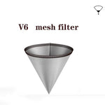 Coffee Dripper Stainless Steel Reusable Drip Cone Coffee Filter Portable Coffee Machine Paperless Metal Fine Mesh Filter