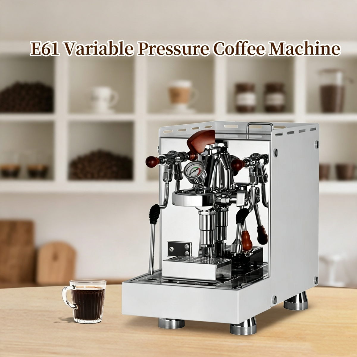 Semi Automatic Restaurant Industrial E61 Variable Pressure Classic Commercial Espresso Coffee Machine With 15 Bar Rotary Pump