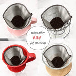 Coffee Dripper Stainless Steel Reusable Drip Cone Coffee Filter Portable Coffee Machine Paperless Metal Fine Mesh Filter