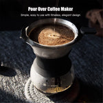 14 oz paperless glass coffee maker with stainless steel filter, reusable glass coffee maker, manual coffee dripper, hand pour over coffee maker with silicone sleeve