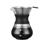 14 oz paperless glass coffee maker with stainless steel filter, reusable glass coffee maker, manual coffee dripper, hand pour over coffee maker with silicone sleeve